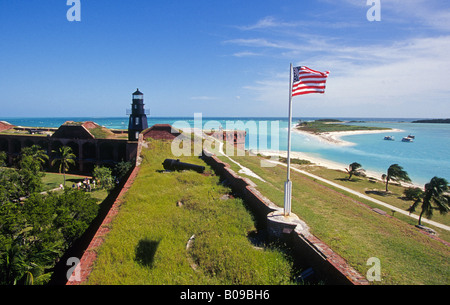 Dans les Florida Keys Old Fort Jefferson est la date majeure dans le parc national sec de Tortugas Banque D'Images