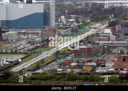 Grangemouth Oil & Gas Refinery,près de Falkirk, Ecosse, Royaume-Uni.,lors d'une grève par IOENS,les travailleurs. Banque D'Images