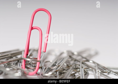 Stock photo d'un tas d'argent avec un trombone trombones Rose permanent du reste Banque D'Images