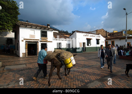 Plazoleta del Chorro de Quevedo dans la Candelaria, Bogota, Colombie Banque D'Images