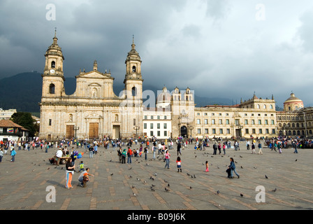 La cathédrale principale sur la Plaza de Bolivar à Bogota Colombie Banque D'Images