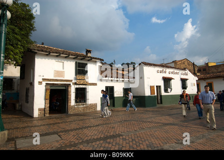 Plazoleta del Chorro de Quevedo dans la Candelaria, Bogota, Colombie Banque D'Images