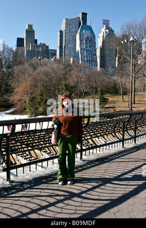 Le Trump Woolman patinoire dans Central Park, New York City, États-Unis d'Amérique. Banque D'Images