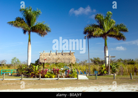 Native American abri dans les Everglades en Floride USA Banque D'Images