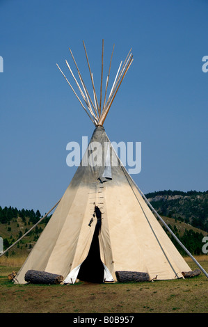 Amérique du Nord, USA, Dakota du Sud, le bois mort. TaTanka Histoire du bison. Tipis Indiens Lakota. Banque D'Images