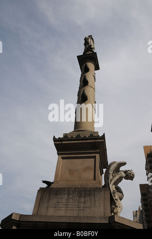 Un monument de Christophe Colomb se trouve au cœur de Columbus Circle à Manhattan Banque D'Images