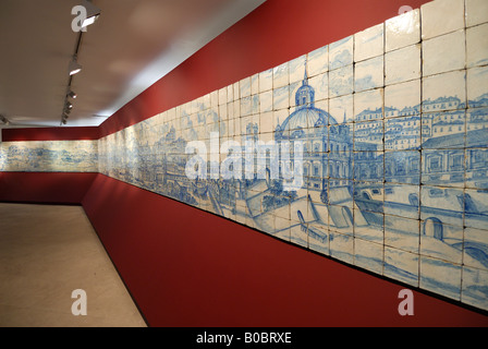 Lisbonne Portugal Panorama de Lisbonne dans le Museu Nacional do Azulejo Musée National de l'Education Banque D'Images