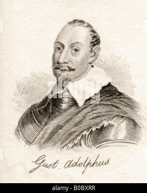 Gustavus Adolphus II, 1594 - 1632. Roi de Suède. Tiré du livre Crabbs Historical Dictionary, publié en 1825. Banque D'Images