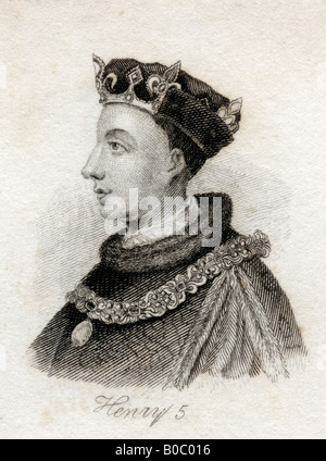 Henry V, roi d'Angleterre, 1387 -1422. Tiré du livre Crabbs Historical Dictionary, publié en 1825. Banque D'Images