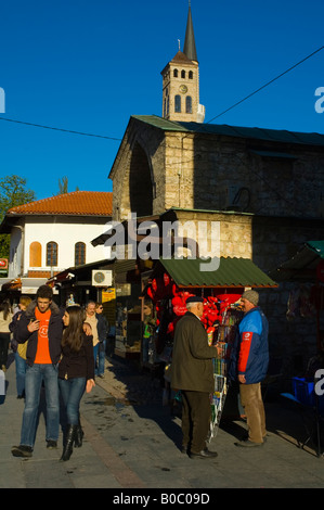 La vie dans le quartier de Bascarsija de Sarajevo Bosnie-Herzégovine Europe Banque D'Images