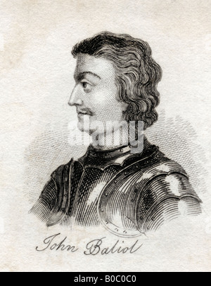 Jean d'Écosse, John de Baliol, 1249 - 1314. Roi des Scots du livre Crabbs Dictionnaire historique publié 1825 Banque D'Images