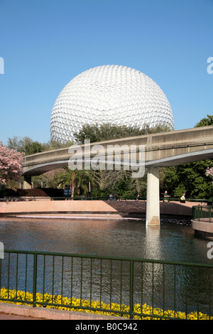 Epcot Center Globe motifs géométriques et de détails. Pour un usage éditorial uniquement. Banque D'Images