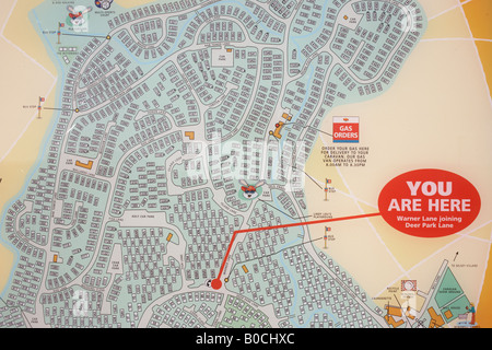 Plan de Bunn Loisirs Vacances Park troisième plus grand mobile home statique site en Europe avec 3 000 caravanes sur 5 kilomètres carrés de superficie Banque D'Images