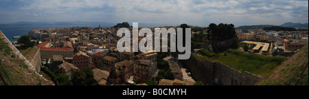 Une vue panoramique de la ville de Corfu, Grèce Banque D'Images