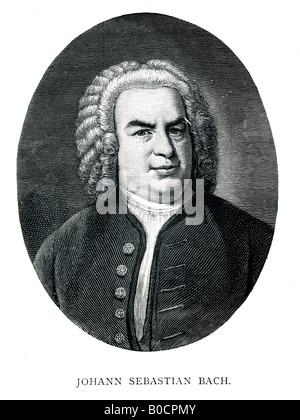Acier inox gravé victorienne 1892 Imprimer de Johann Sebastian Bach, compositeur de musique pour un usage éditorial uniquement Banque D'Images
