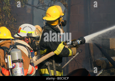 Lutte contre l'incendie Les pompiers Banque D'Images