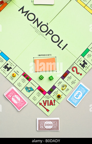 Des années 80, version italienne du célèbre jeu de Monopoly Banque D'Images