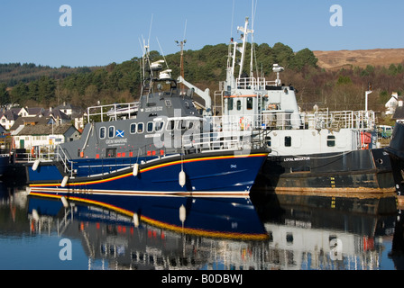 Hivernage bateaux en bassin de Corpach Caledonian Canal Banque D'Images