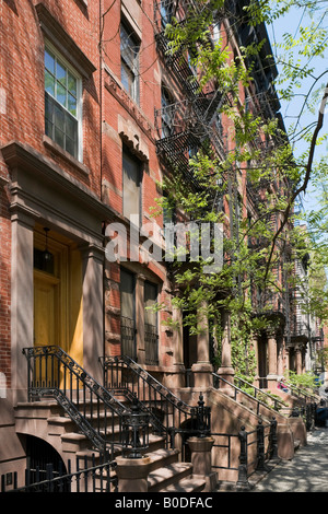 Grove Street, Greenwich Village (Village) ou de l'Ouest, Manhattan, New York City Banque D'Images