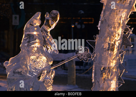 Parc de sculptures de glace dans le riz. ST. PAUL, MINNESOTA carnaval annuel. Banque D'Images