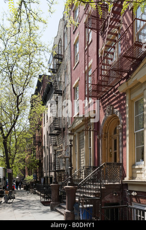 Grove Street, Greenwich Village (Village) ou de l'Ouest, Manhattan, New York City Banque D'Images