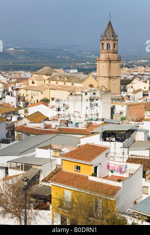 Velez Malaga Capitale de la Axarquia intérieures région Costa del Sol Malaga Province Espagne voir à travers la ville à l'église de San Juan Bautista Banque D'Images