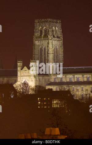 Cathédrale de Durham dans la nuit UK Banque D'Images