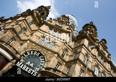 L'entrée des célèbres marchés de Leeds City, West Yorkshire, Royaume-Uni Banque D'Images