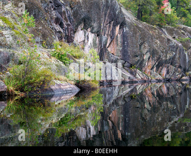 Bluff et Nord Hegman Lake, Boundary Waters Canoe Area Wilderness, Superior National Forest, Minnesota Banque D'Images