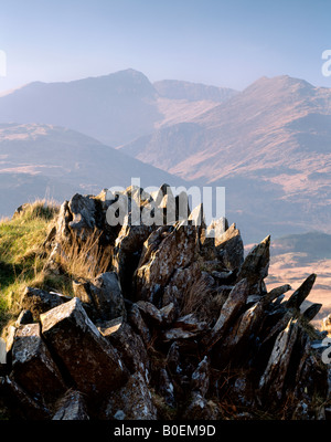 Vue sur mcg Llançà à Snowdon. Le Parc National de Snowdonia. Pays de Galles Banque D'Images