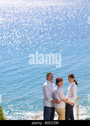 Portrait de famille par la mer Banque D'Images