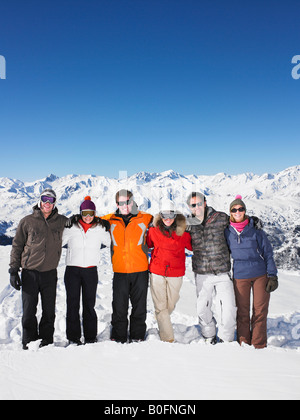 Groupe d'amis à mountain Banque D'Images