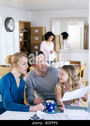 Le travail à domicile famille prendre une pause Banque D'Images