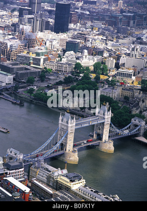 Vue aérienne de Tower Bridge Londres Angleterre Banque D'Images