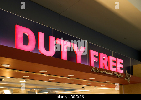 Duty Free Shop dans American Airlines Terminal 8, JFK, New York Banque D'Images