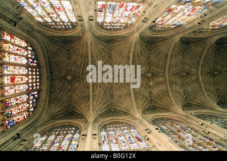 Le plafond, Kings College Chapel, Cambridge en Angleterre Banque D'Images