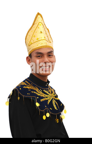 Malay danseur en costume traditionnel Banque D'Images