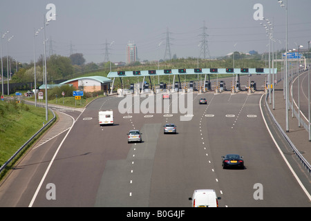 West Midlands UK des cabines de péage sur la route à péage M6 Banque D'Images