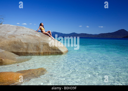 De soleil femme - Cairns, Queensland, Australie Banque D'Images