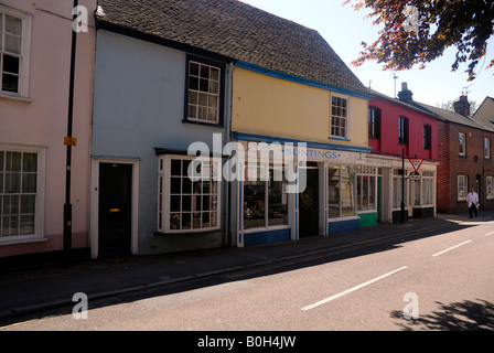 Rangée de Maisons/magasins, Coggeshall, Essex Banque D'Images