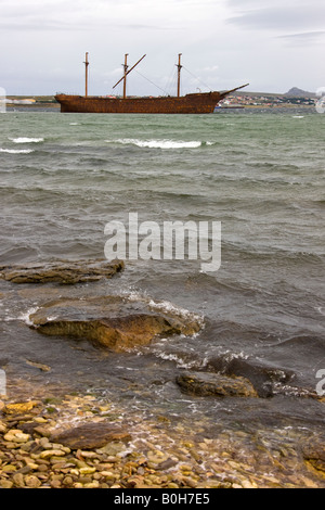 Épave du Lady Elizabeth en fanons Cove près de Stanley dans les îles Falkland Banque D'Images