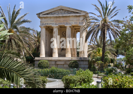 Jardins Barrakka inférieur temple dorique La Valette Malte Banque D'Images