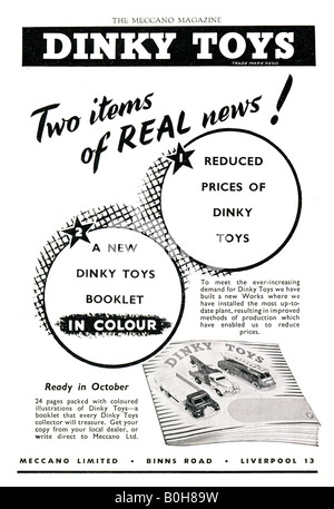 Publicité pour Dinky Toys 1953 pour un usage éditorial uniquement Banque D'Images