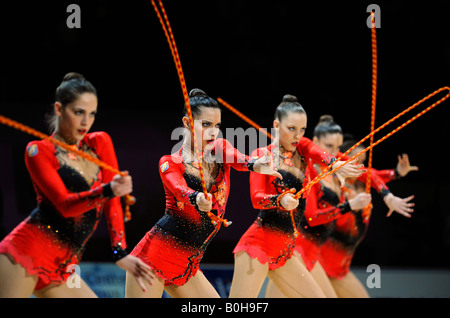 RSG, la gymnastique rythmique, groupe de gymnastes, Espagne Banque D'Images