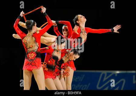 RSG, la gymnastique rythmique, groupe de gymnastes, Espagne Banque D'Images