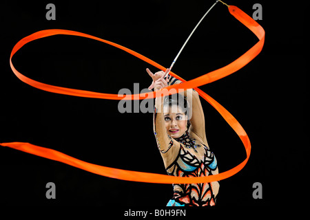 RSG, la gymnastique rythmique, gymnaste Anna Gurbanova, Azerbaïdjan Banque D'Images