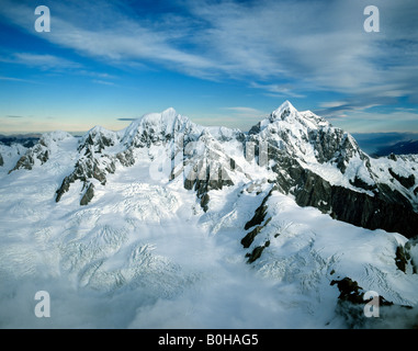 Le mont Tasman, vue aérienne, parc Aoraki/Mount Cook National Park, South Island, New Zealand Banque D'Images