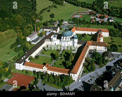 Kloster Ettal Ettal, Abbaye, monastère bénédictin, vue aérienne, Upper Bavaria, Bavaria, Germany Banque D'Images