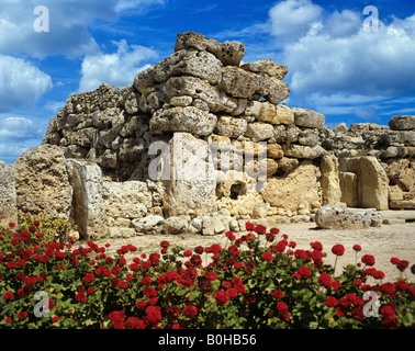 Temple mégalithique de Ggantija, trilithons, Apsis, UNESCO World Heritage Site, Gozo, Malte, Méditerranée Banque D'Images