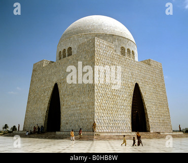 Mazar-e-Quaid ou Mausolée national, mausolée de Muhammad Ali Jinnah, marbre, Karachi, Pakistan Banque D'Images